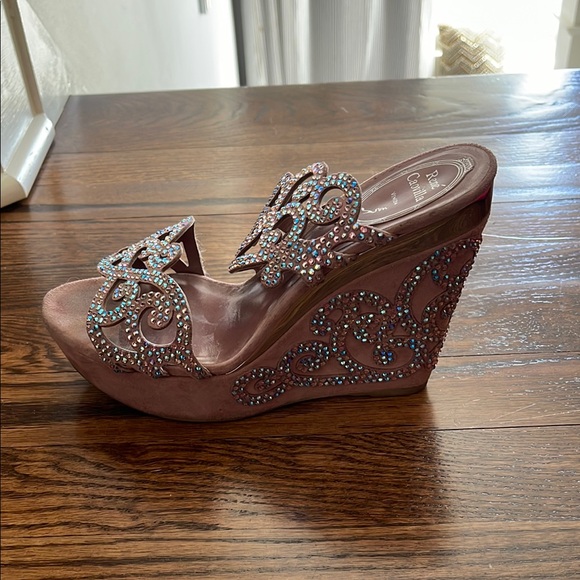 Rene Caovilla Women's Crystal Embellished Wedge Sandals - Silver - Picture 7 of 7